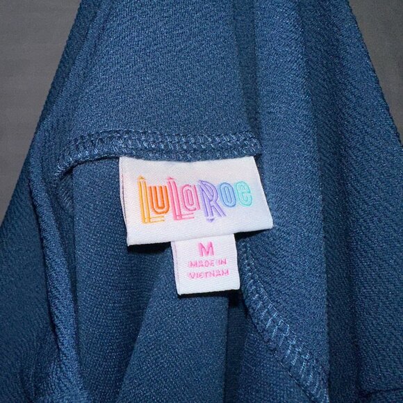 LuLaRoe CASSIE Blue Raspberry Pink Pencil Knee Length Stretch Skirt M Medium - Picture 3 of 4